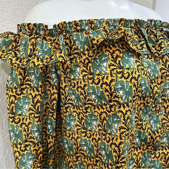 J.crew ratti elephant off shoulder button top women’s size 2 - Picture 3 of 7